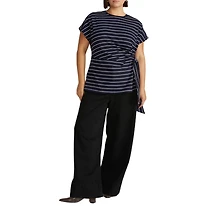 Universal Standard Women's Plus Crescent Breton Stripe Knot Tee