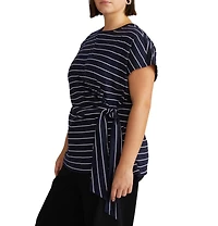 Universal Standard Women's Plus Crescent Breton Stripe Knot Tee