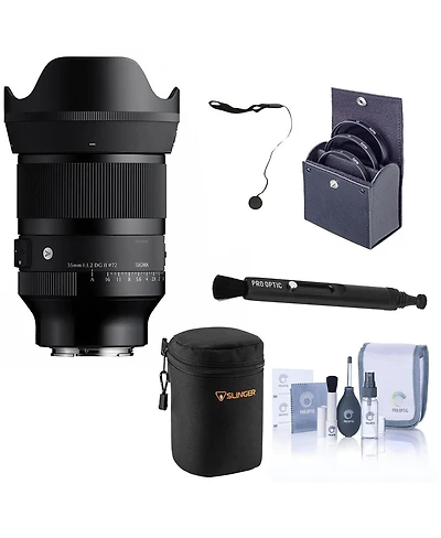 Sigma 35mm f/1.2 Dg Ii Art Lens for Sony E, Bundle with 72mm Filter Kit, Lens Case, Lens Pen Lens Cleaner, Cap Keeper, Cleaning Kit