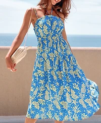 Cupshe Women's Ocean Floor Tropical Midi Beach Dress