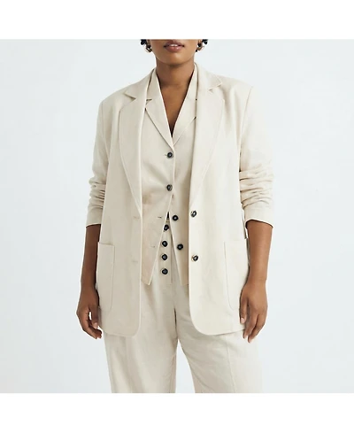 Universal Standard Plus Coastal Linen Blazer
