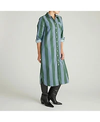 Universal Standard Womens Plus Odeon Stretch Poplin Shirtdress