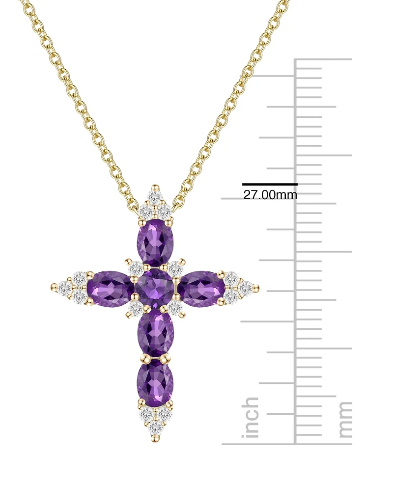 Macy's Multi-Gemstone Pendant Necklace 14k Gold Over Sterling Silver (Also Silver)