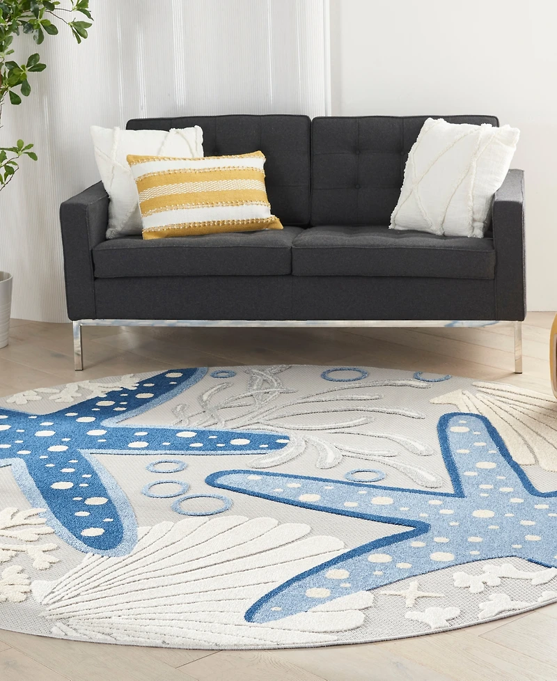 Nourison Home Aloha ALH24 7'10" x Round Outdoor Area Rug