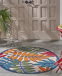 Nourison Home Aloha ALH18 Multi 5'3" Round Rug