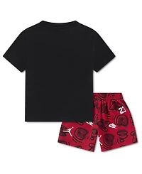 Jordan Boys' Toddler 2T-4T Printed Movement Lines T-Shirt & Shorts, 2-Piece Set
