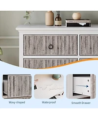 gaomon 6 Drawer Dresser for Bedroom, Waveform Fluted Chest with Large Drawer, Wooden Chest of Storage Cabinet, Fluted Dressers for Bedroom Living Room