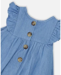 Deux par Baby Girls Chambray Dress and Bloomer Set