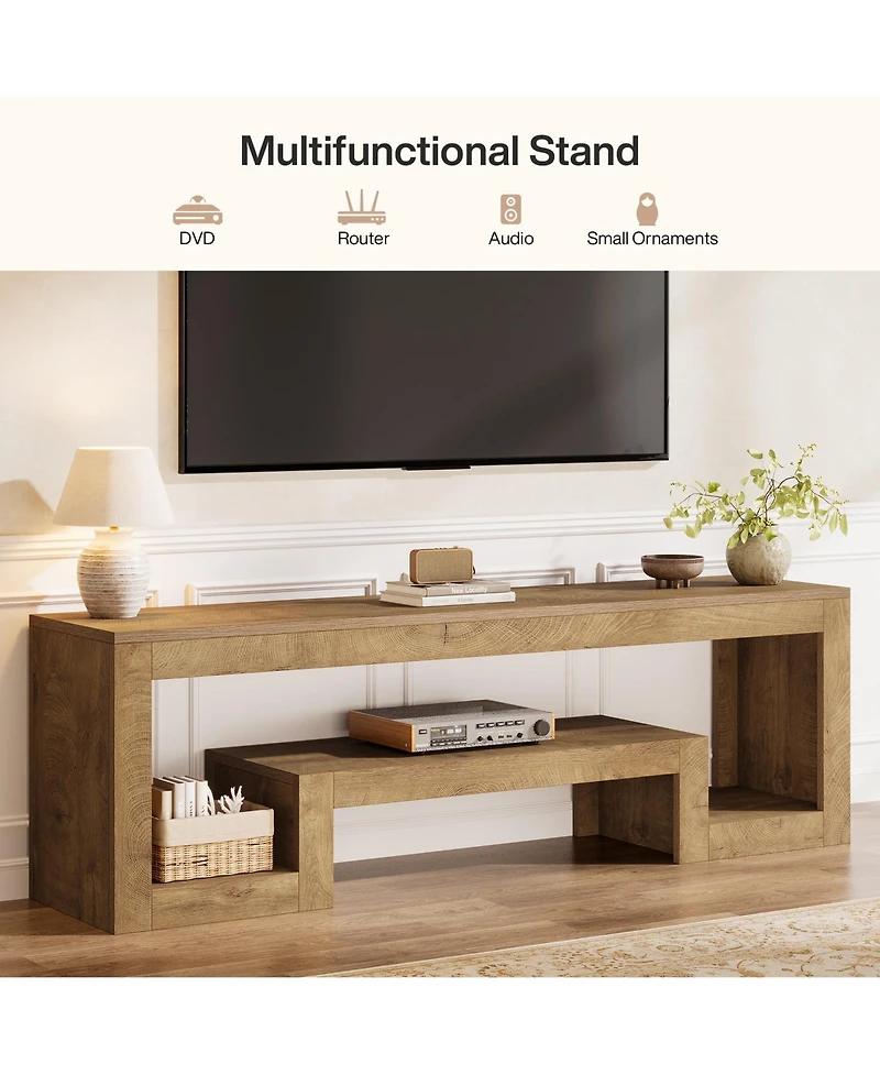 Tribesigns 63-Inch Tv Stand for 55/60/65/75-Inch TVs, Farmhouse Entertainment Center