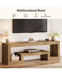 Tribesigns 63-Inch Tv Stand for 55/60/65/75-Inch TVs, Farmhouse Entertainment Center