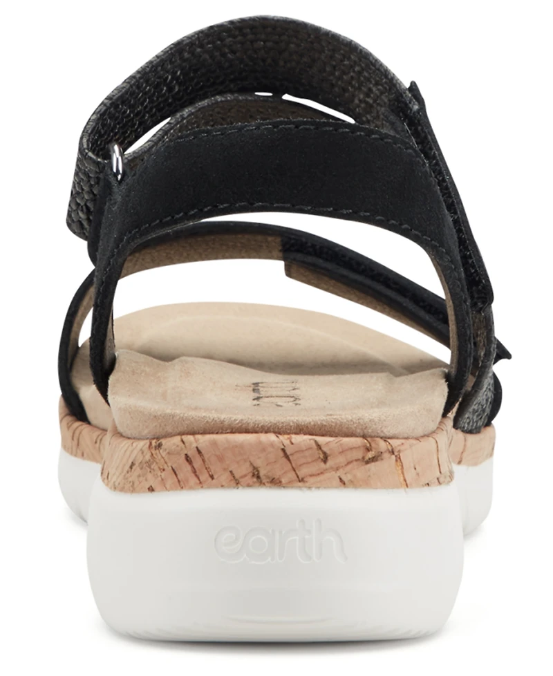 Earth Women's Reston Strappy Low Wedge Sandals