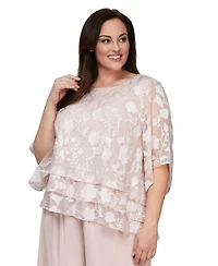 Alex Evenings Plus Size 3/4-Sleeve Scoop Neck Top