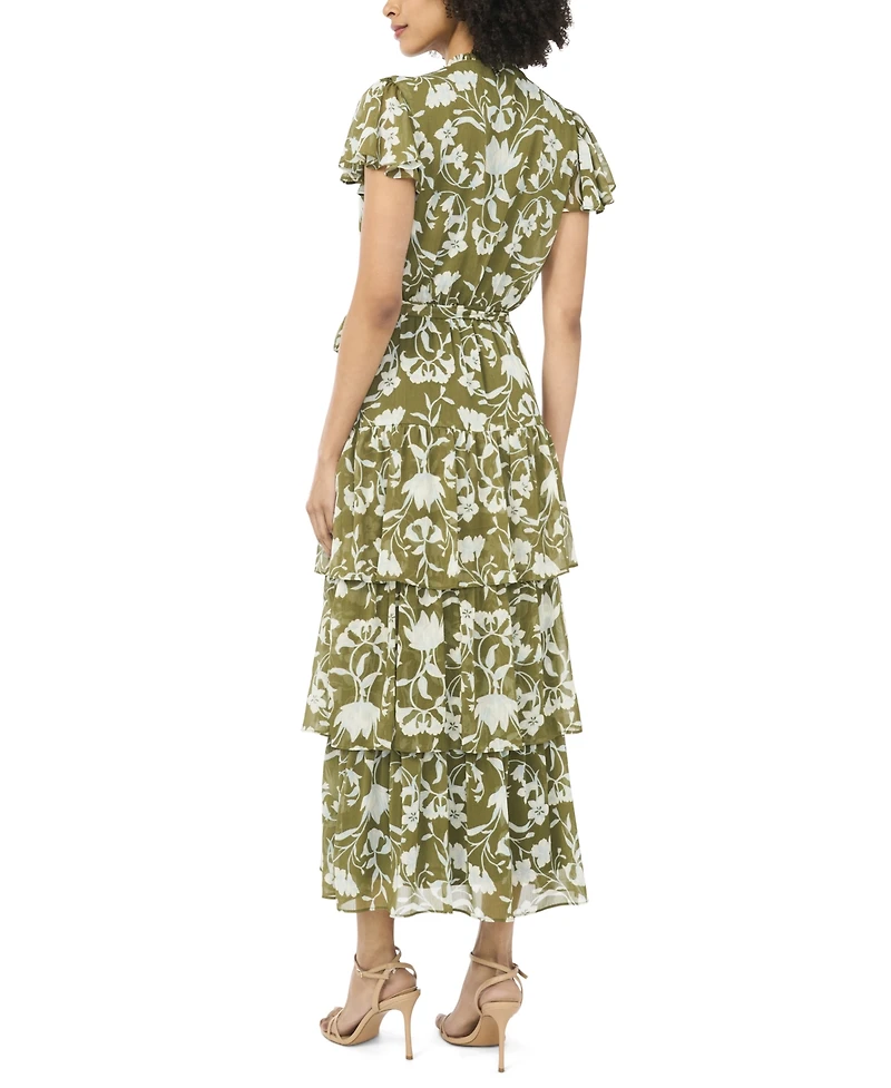 Sam & Jess Women's Flutter-Sleeve Tiered Dress