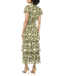 Sam & Jess Women's Flutter-Sleeve Tiered Dress