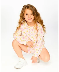 Deux par Toddler Girls French Terry Shorts Printed Daisies