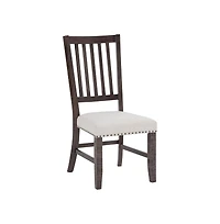 Jofran Willow Creek Distressed Solid Wood Upholstered Slatback Chair (Set of 2)