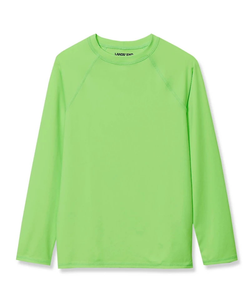 Lands' End Boys Sunshade Upf 50 Chlorine Resistant Long Sleeve Crew Neck Rash Guard