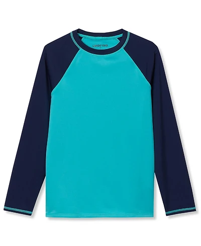 Lands' End Boys Sunshade Upf 50 Chlorine Resistant Long Sleeve Crew Neck Rash Guard