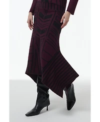 Leem Women's Geometric Jacquard Handkerchief Skirt