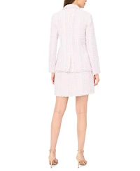 CeCe Women's Frayed Edge Detail Collared Straight Blazer