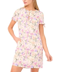 CeCe Women's Crew Neck Bow Detail Mini Dress