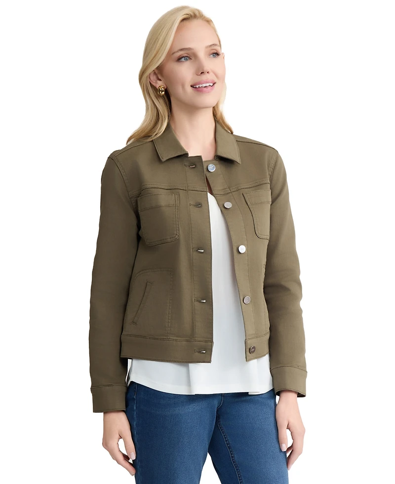 Jones New York Women's Patch Pocket Denim Jacket