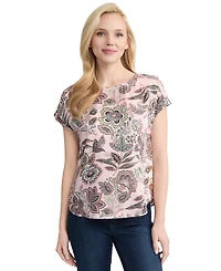 Jones New York Women's Printed Short-Sleeve Blouse
