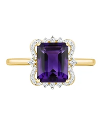 Macy's Swiss Blue Topaz (2-3/4 ct. t.w.) and Diamond Ring 14k Yellow Gold (also available Amethyst Onyx)