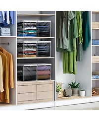 Sorbus 6 Pack Clear Storage Cube with Zipper & Carry Handles - for Clothes, Blankets, Bedding, Closets, Bedrooms & More