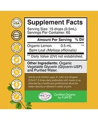 Organic Lemon Balm Liquid, Mood Support and Digestive Health, Nature's Craft, 30mL