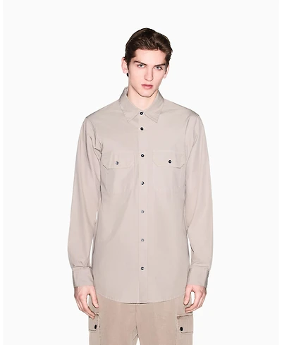A|X Armani Exchange Men's Long Sleeve Ripstop Pocket Shirt