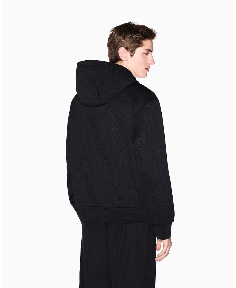 A|X Armani Exchange Men's Jacquard Allover Print Logo Hoodie