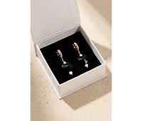 Joey Baby Stainless Steel Heart Drop Necklace and Earrings Set with Freshwater Pearl