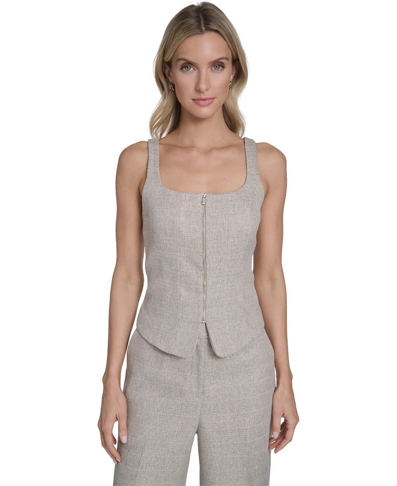 Calvin Klein Women's Zip-Front Novelty Vest