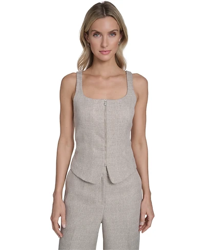 Calvin Klein Women's Zip-Front Novelty Vest