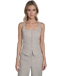 Calvin Klein Women's Zip-Front Novelty Vest