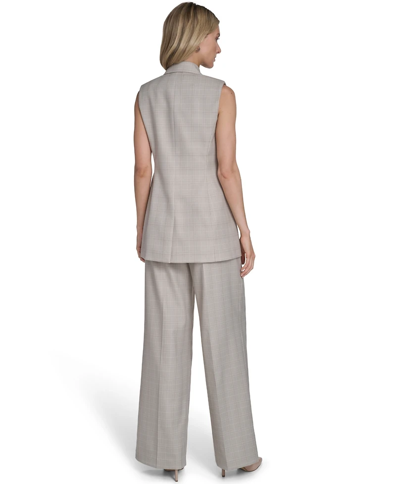 Calvin Klein Women's Collared Windowpane Vest Top