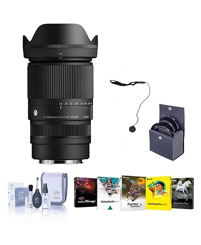 Sigma 16 300mm f/3.5 6.7 Dc Os Contemporary Lens for L Mount with Filter Kit, Software Kit, Cap Keeper, and Cleaning Kit