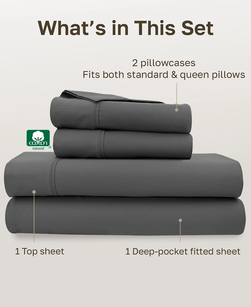 6 Piece Sheet Set with 4 Pillowcases