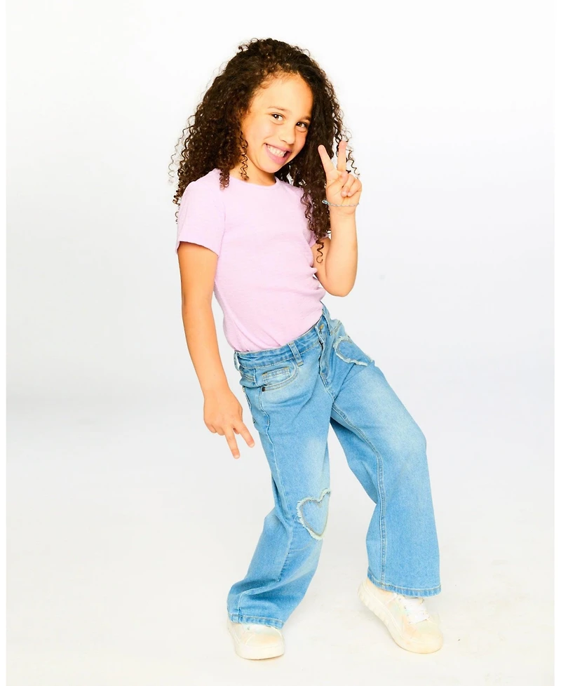Draft - Deux par Toddler Girls Wide Leg Denim Jeans