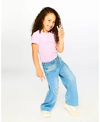 Draft - Deux par Toddler Girls Wide Leg Denim Jeans