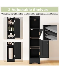 Volenca Slim Bathroom Corner Storage Cabinet with 1 Door and Adjustable Shelves