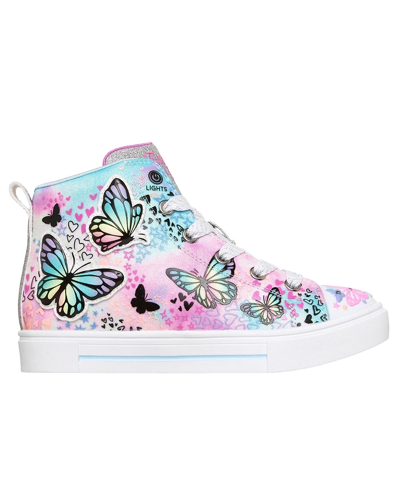 Skechers Little Girls Twinkle Toes: Sparks - Butterfly High Top Light-Up Casual Sneakers from Finish Line