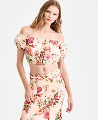 Guess Women's Ryan Off-The-Shoulder Floral Top
