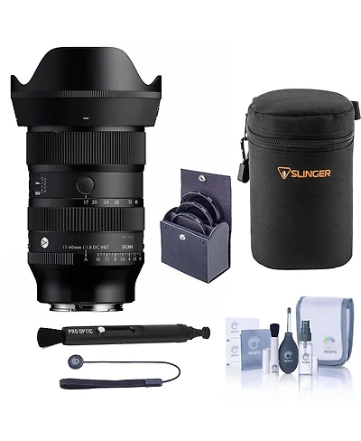 Sigma 17-40mm f/1.8 Dc Art Lens for Sony E, Bundle with 67mm Filter Kit, Pc Software Kit, Cap Keeper and Cleaning Kit