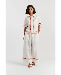 Chinti & Parker Women's Linen-Blend Strawberry Trousers
