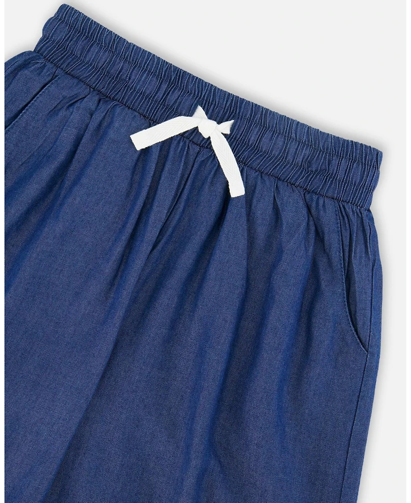 Deux par Toddler Girls Blue Chambray Bermudas