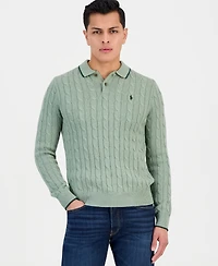Polo Ralph Lauren Men's Cable-Knit Cotton Polo Collar Sweater