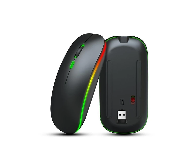 Risokeys Dual-Mode Wireless Mouse: 2.4G/Bluetooth,Color Glow, Silent & 3-Speed Dpi for Office/Design