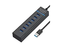 Risokeys 7-Port Usb Hub with Usb 3.0, Multiple Usb,Compatible with Laptop, Pc, MacBook,Usb Peripherals,for Home Office,Travel